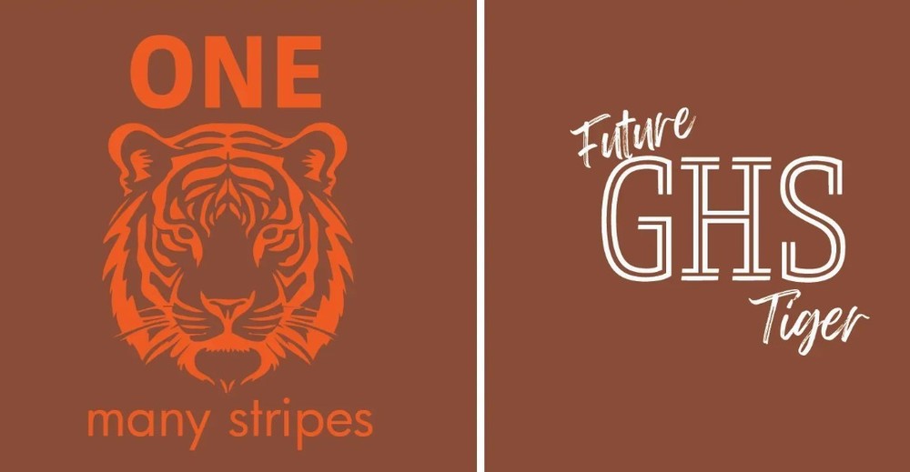 Grissom HIgh School Shirt Order Options: One Tiger Many Stripes or Future GHS Tiger