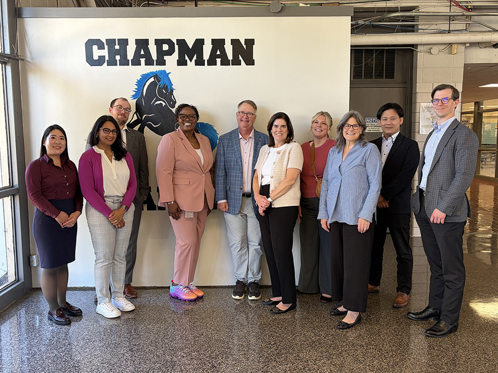 Mazda Foundation Representatives with Chapman Principal and School Staff