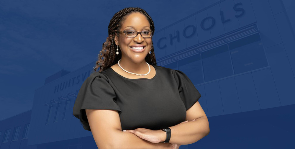 Jasmine Green headshot against a blue backdrop of new central office