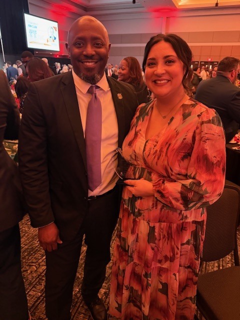 Mr. Shipman and Mrs. Newlin at the Golden Apple Gala event.