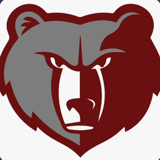Mountain gap mascot bear in maroon, white and gray