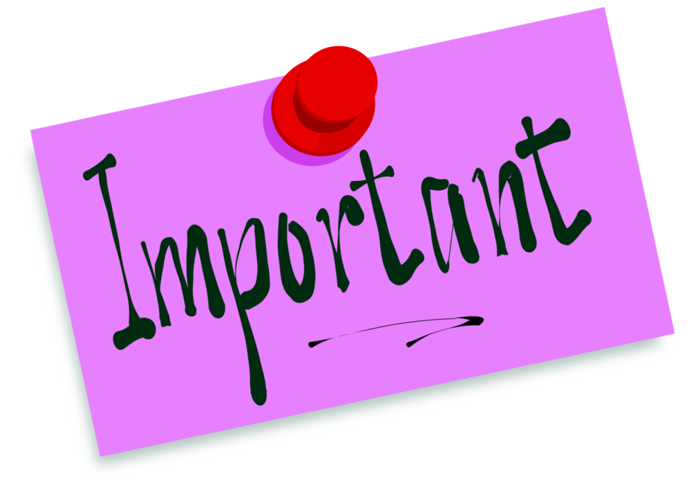 A pink note with the word "Important" written in black, attached to a surface with a red pushpin.