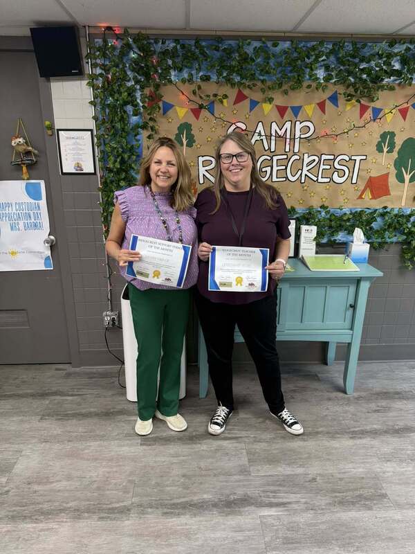 Nurse Sherry and Ms, Wade-Beebe with their awards.