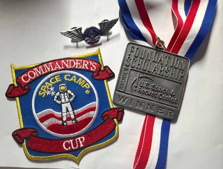 Space Camp Commander's Cup badge and medal