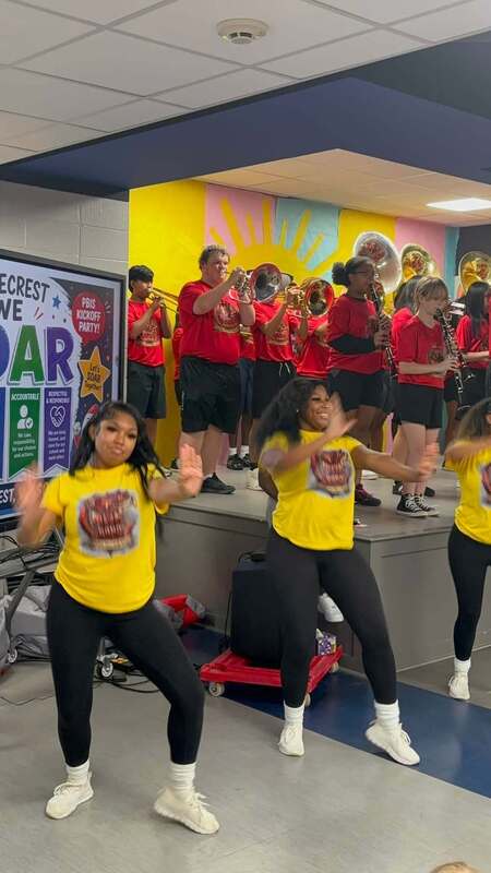 CHS dance team hyping up our students at the PBIS Kickoff assembly.