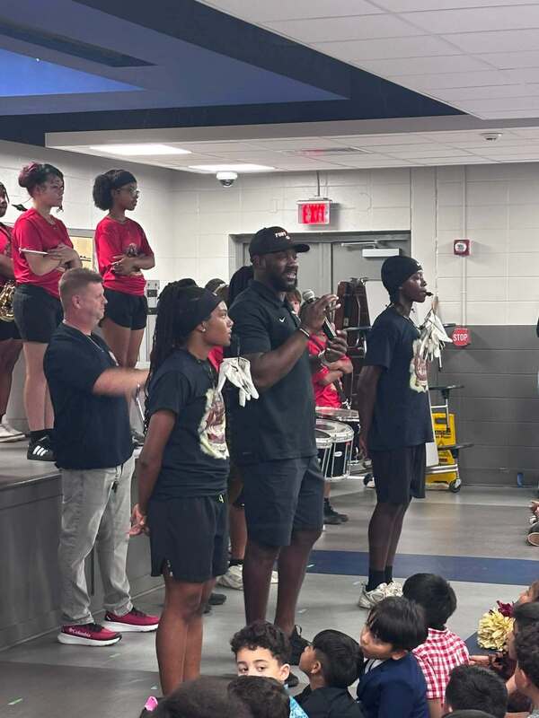 Coach Sammie Coates from CHS hyping up our students.