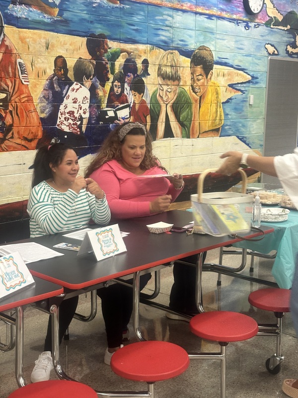 Parents are having fun playing bingo.