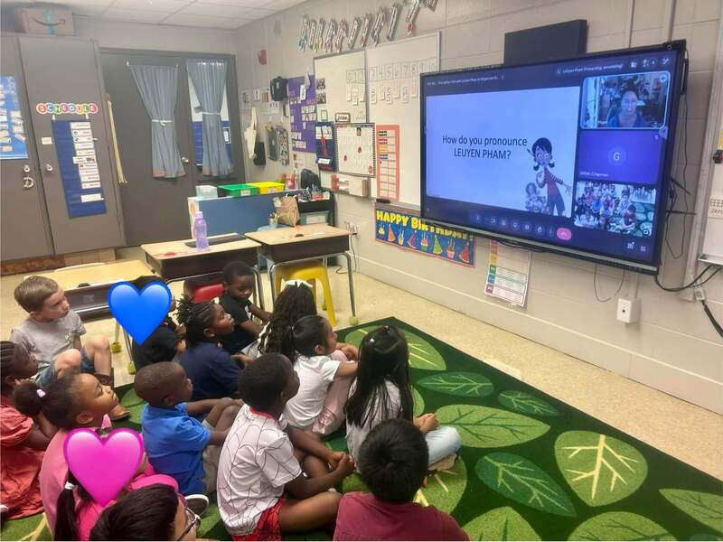 Ms. Pham talking about the book she illustrated