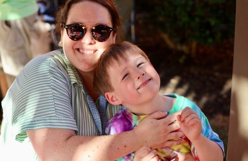 Ms. Howard and her son enjoying the festivities.