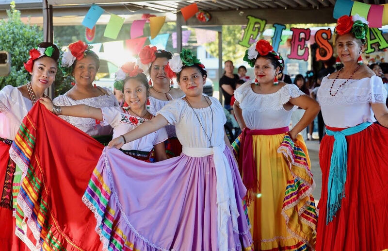 Latin Roots Folklore ready to perform  the Mexican Hat Dance.