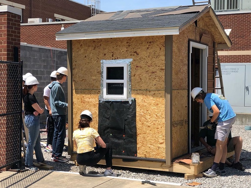 NCTHS Students Building Shed for Habitat for Humanity Huntsville City