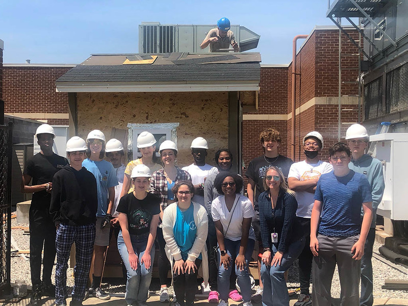 NCTHS Students Building Shed for Habitat for Humanity Huntsville City