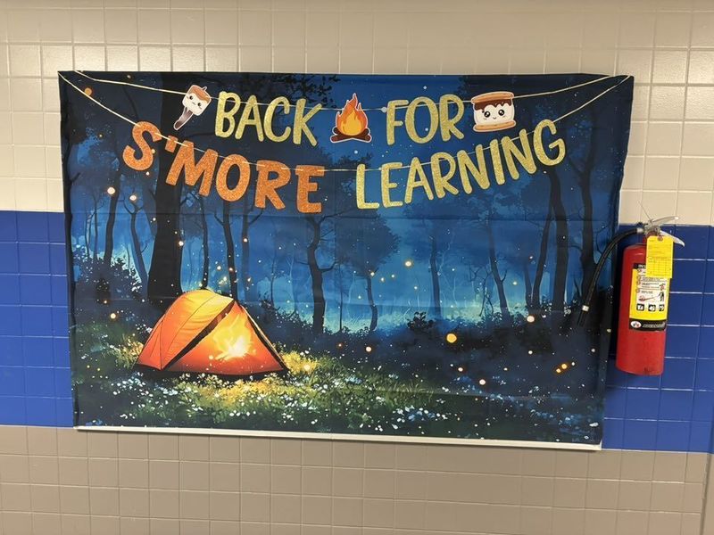 Bulletin Board with the words Back for S'More Learning