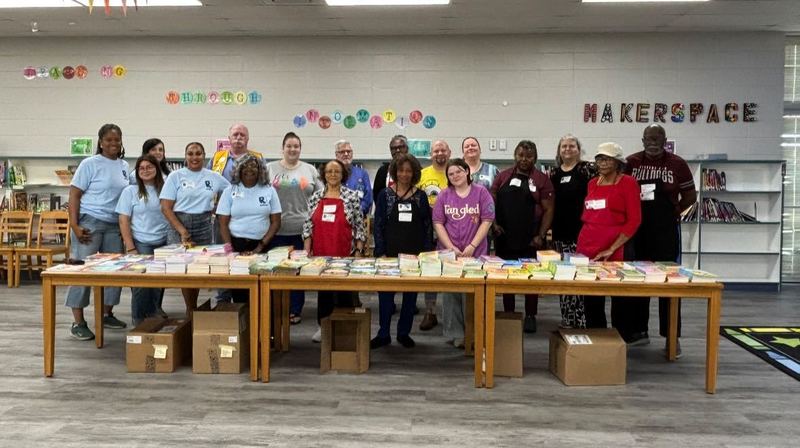 The wonderful volunteers who took the time to help every single student choose books
