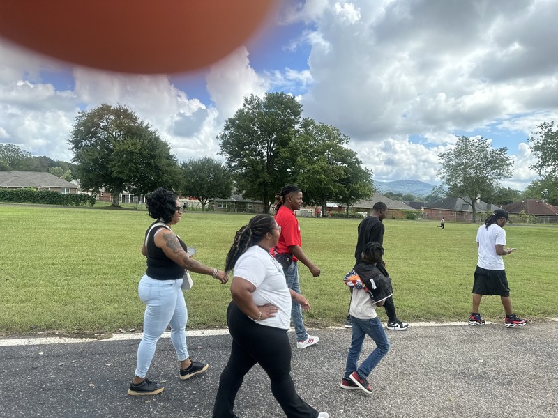 Parents and students enjoying the Fun Run.