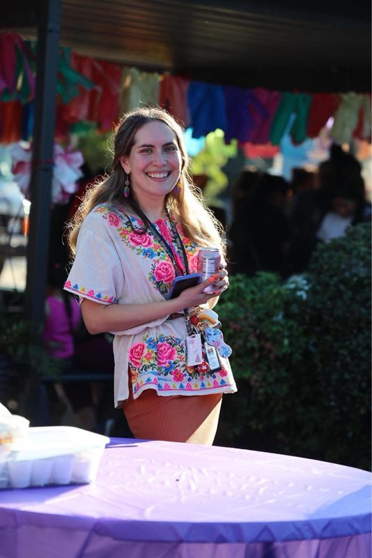 Ms. Aguilar about to call Loteria .