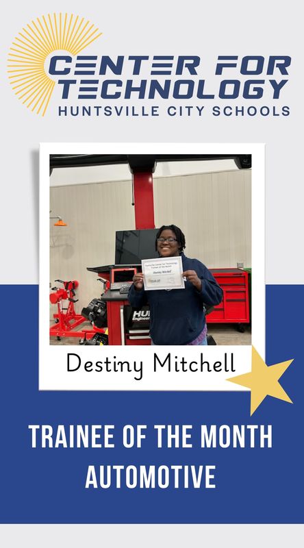 Automotive Trainee of the month Destiny Mitchell