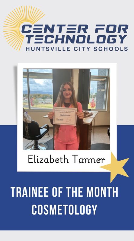 Cosmetology Trainee of the month Elizabeth Tanner