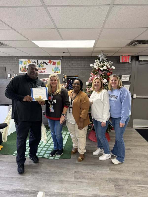 Mr. Craft receiving his award for Support Staff Member of the Month