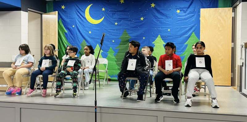 Spelling Bee participants representing each grade 2-5 class