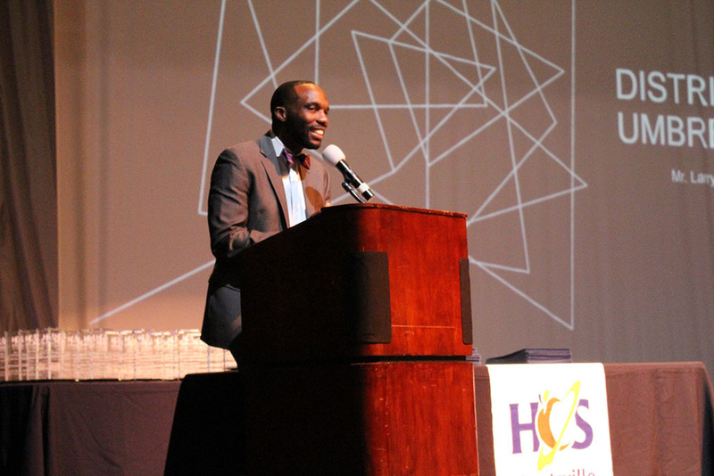 Dr. Saulsberry speaking at Galaxy Awards Night 2026