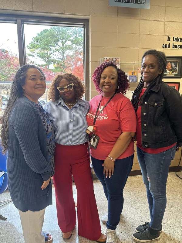 Ms. Caudle with our math coach, reading coach, and instructional aide.