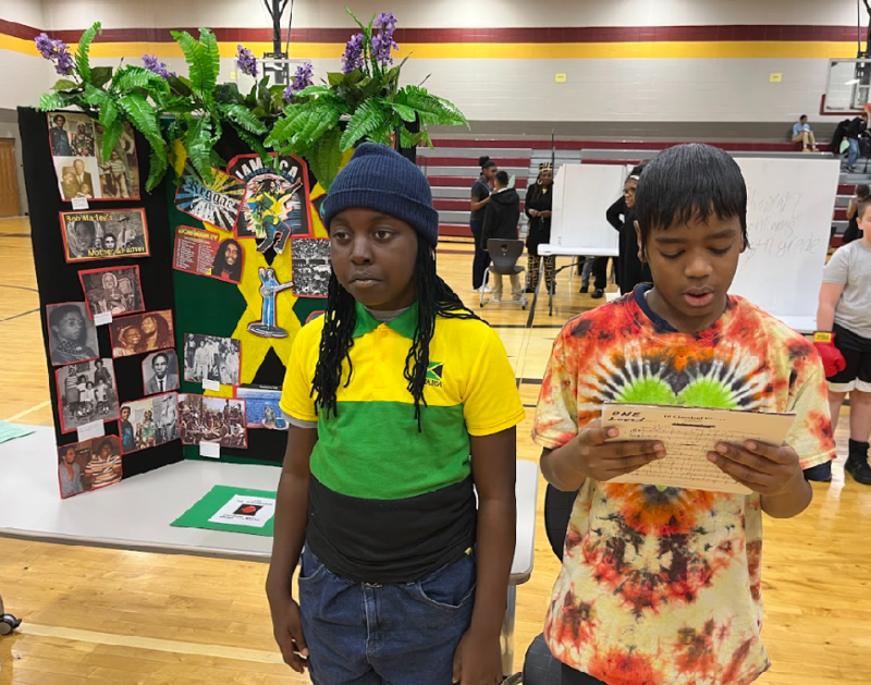 Student reprenting Bob Marley