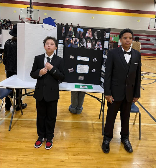 Two student representing  Barack Obama