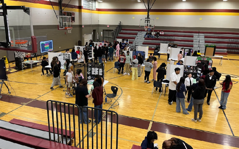 The Black History Wax Museum took up half the gym 