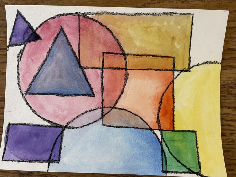 Geometric designs in art piece by fifth grader