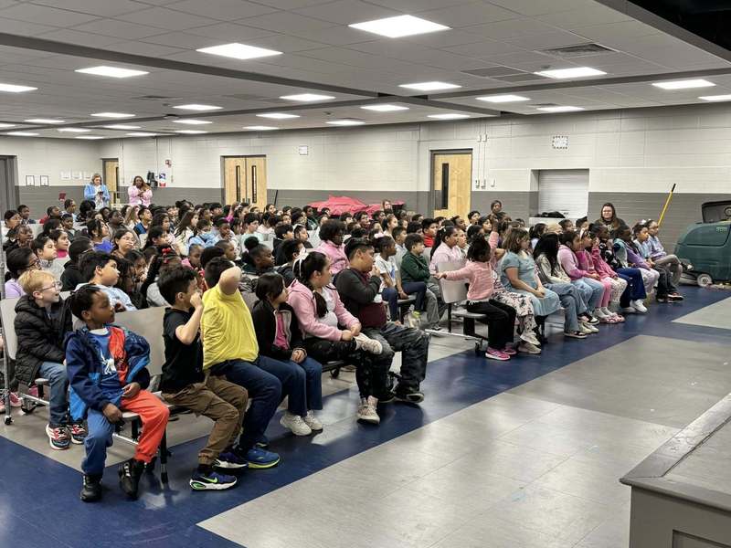 Ridgecrest Rockets listening to Mr. Spann's presentation