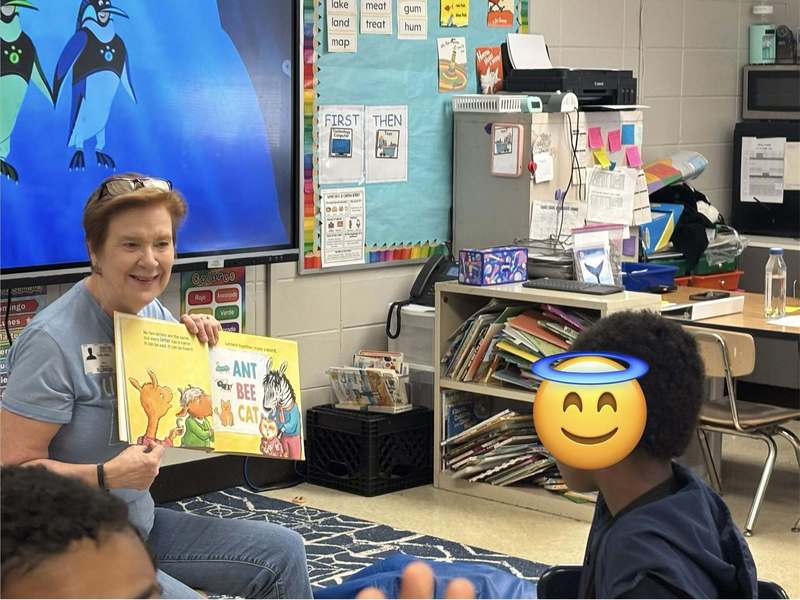 United Way Community Impact Director Cathy Miller reading to our Resource Room