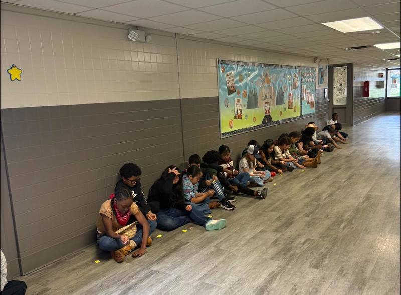 Third graders practicing math strategies for ACAP.