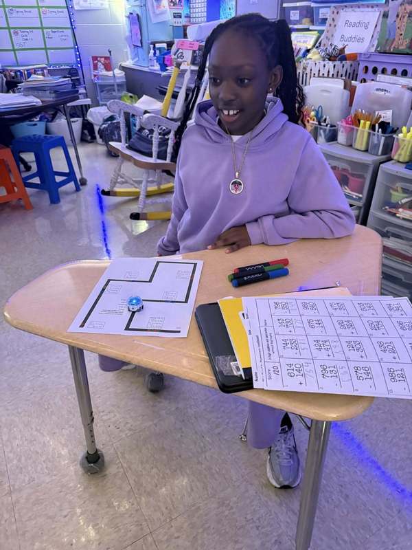 Third grader super excited to learn coding with Ozobots