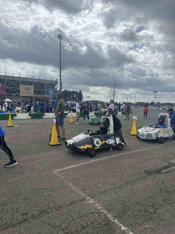 The Rocket Shocker goblin car right before the race. 