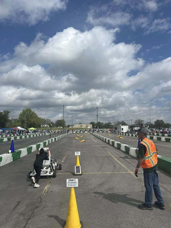 Our Rocket Shockers goblin car racing at Milton Frank Stadium