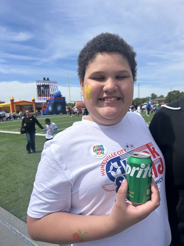 Blaze happy as can be at the special Olympics. 