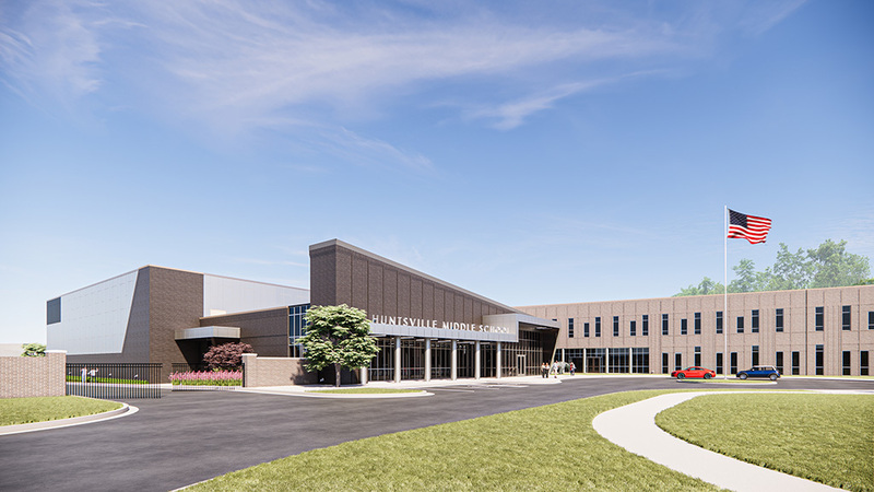 Artist's rendering of the new Huntsville Junior building planned