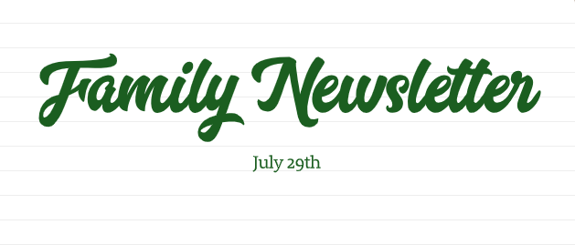 July 29th Newsletter header