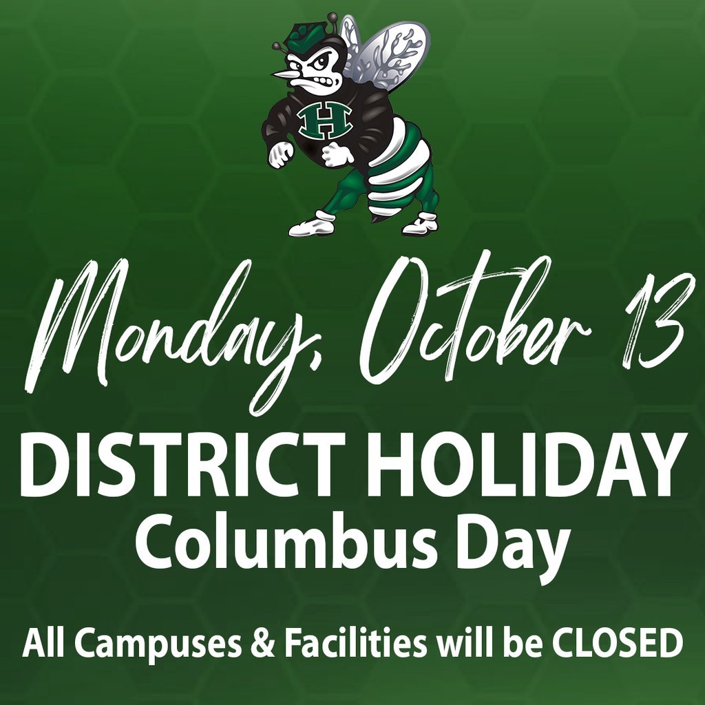 District Holiday Closure - Columbus Day on Monday, Oct 13