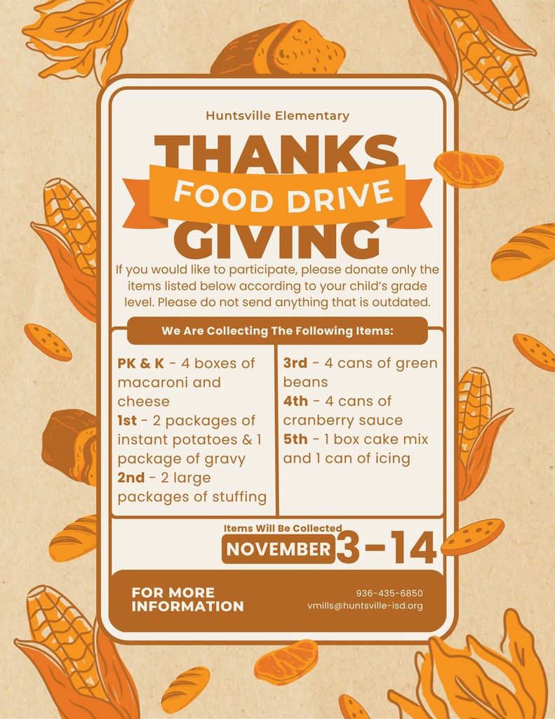 Thanksgiving Food Drive Flyer