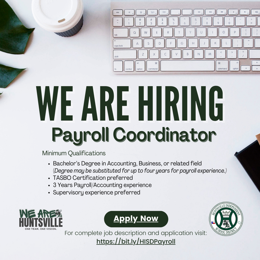 HISD Hiring Payroll Coordinator graphic