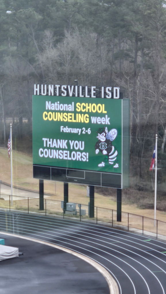 Exterior Photo of a graphic thanking the counselors