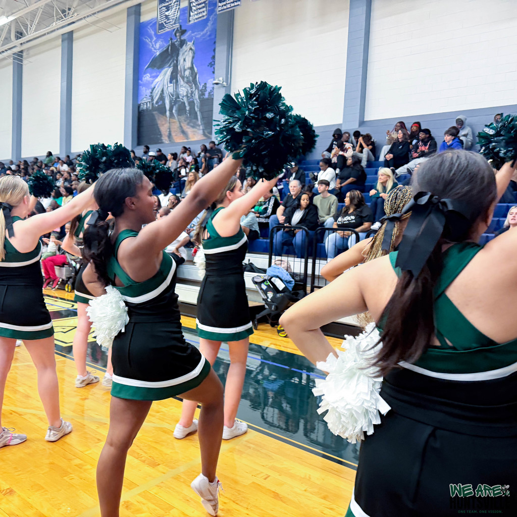 Cheer team leads the crowd