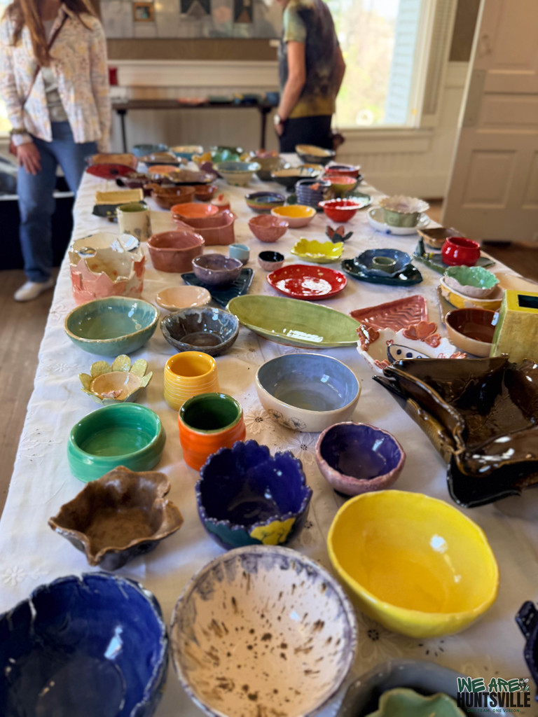A table full of bowls for the event