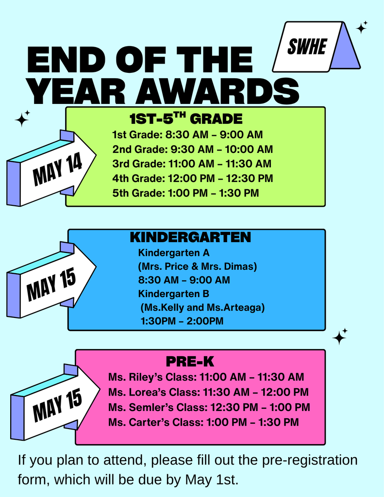 End of Year Award dates.