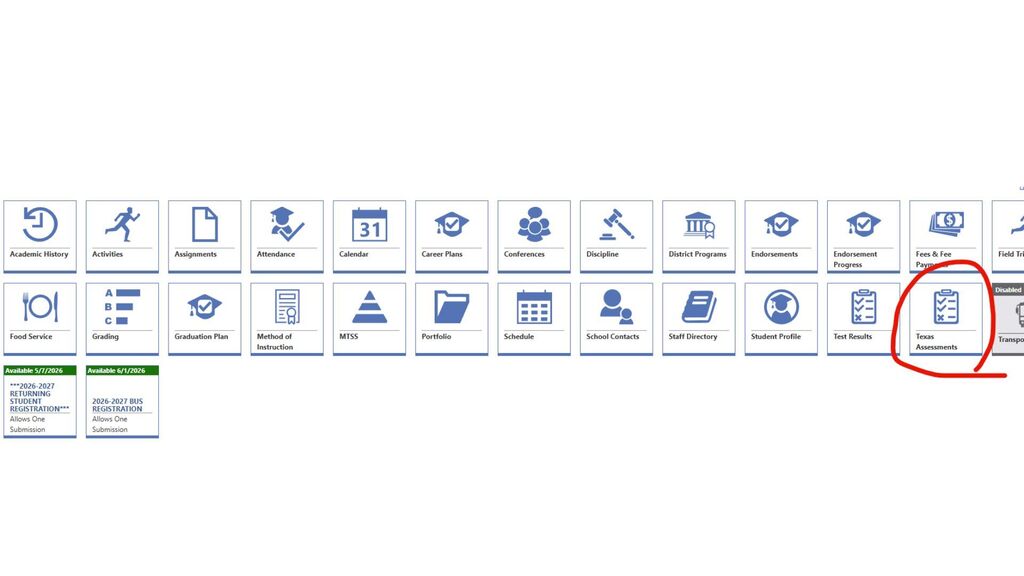 Texas Assessment Tab