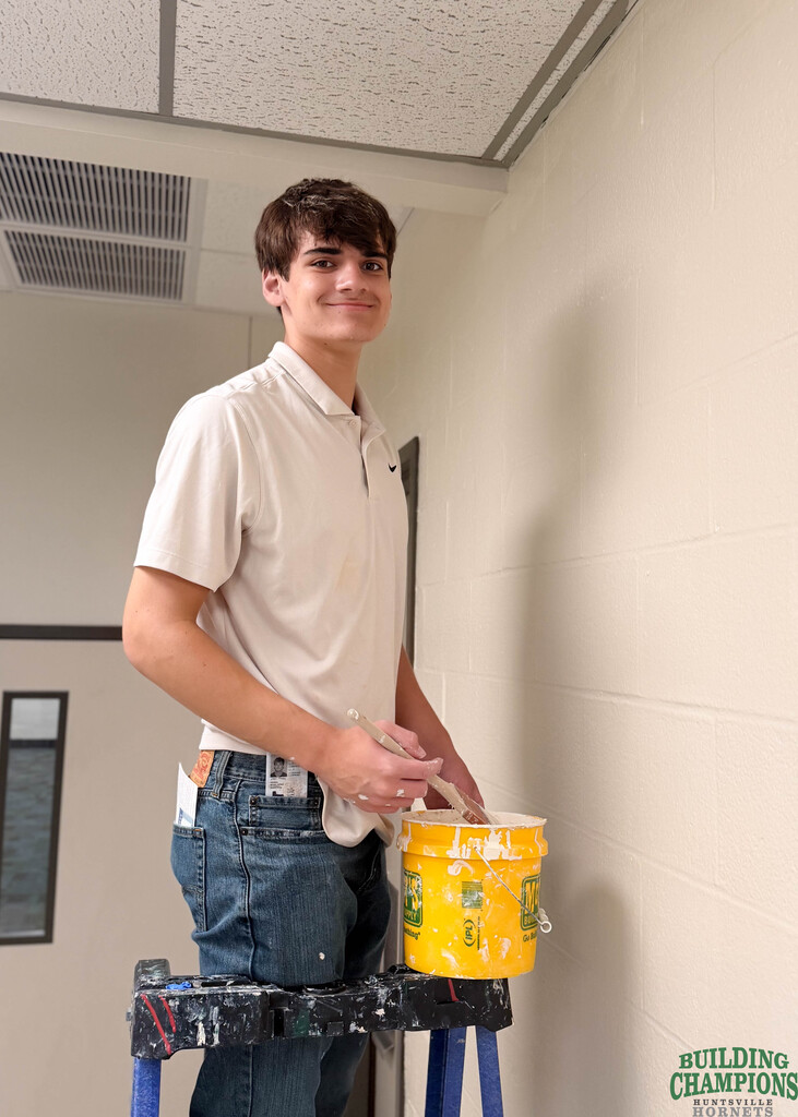 painter with smile on his face