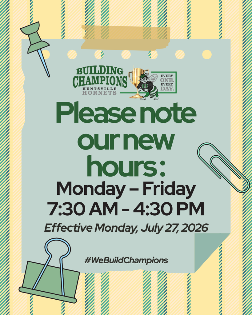 New Hours of Operation as of 7.27.26