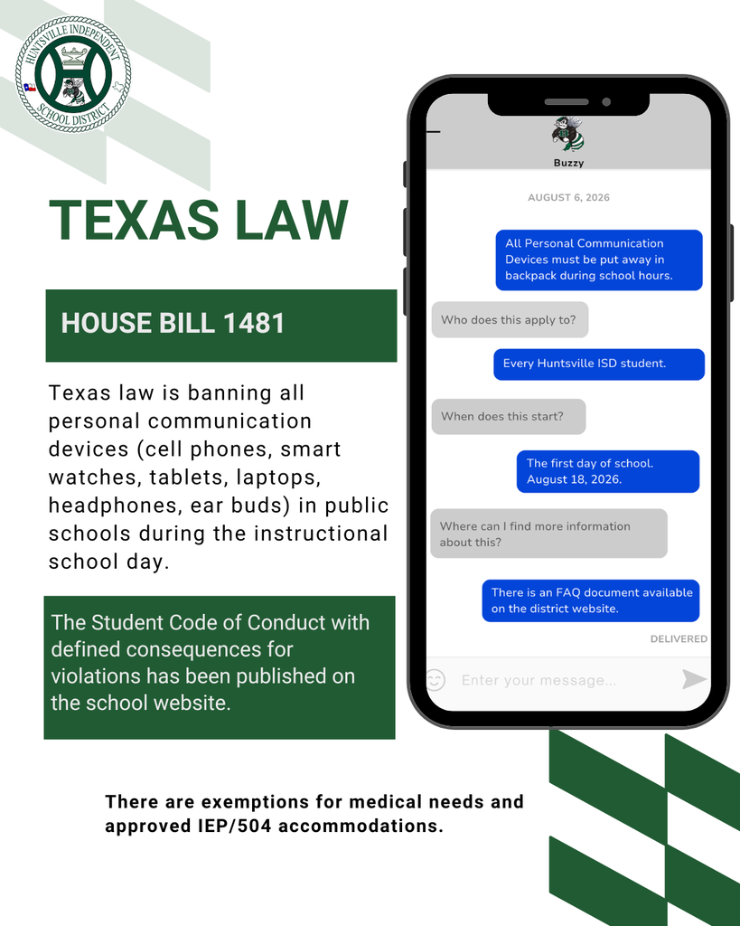 House Bill 1481 Cell Phone guidelines